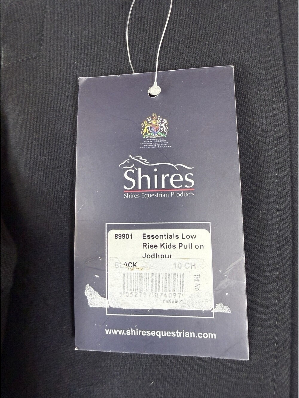 Shires Jodhpurs Kids 10 Pull On Black Essentials Low Rise New NWT